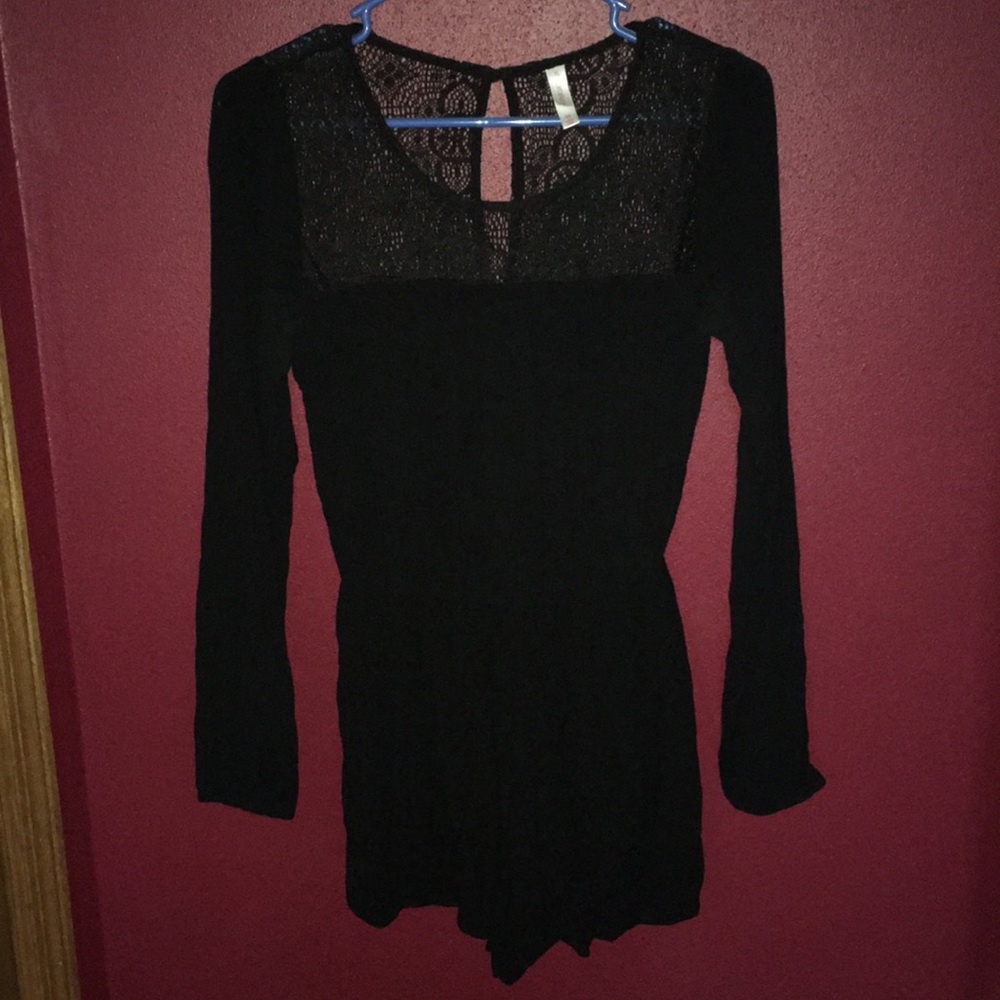 Black Detailed Romper